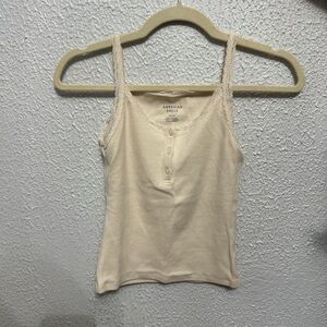 American Eagle Outfitters Cream Fitted Camisole